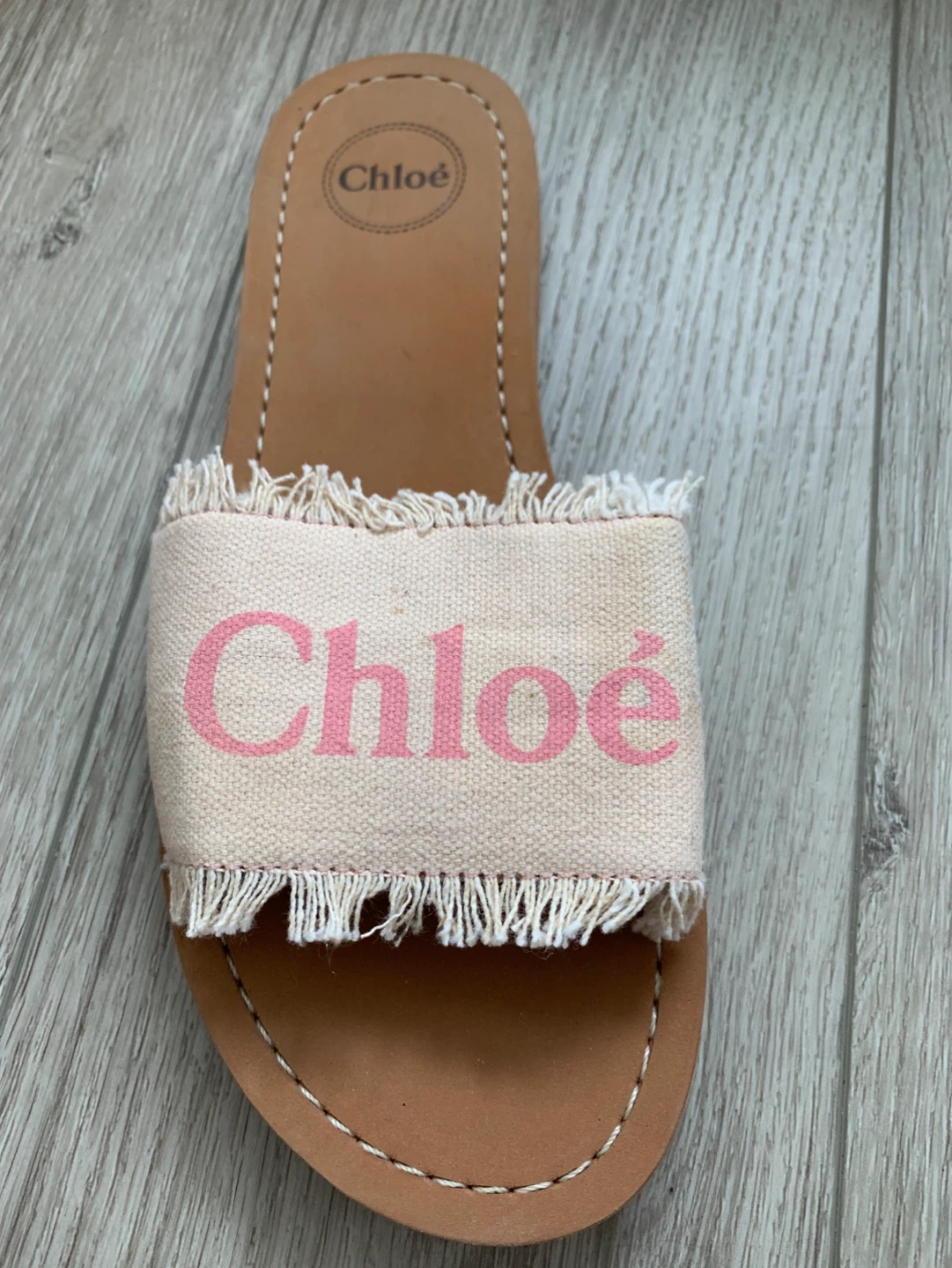 Chloé Woody Fringe Canvas Slides - Size 37 - photo 3