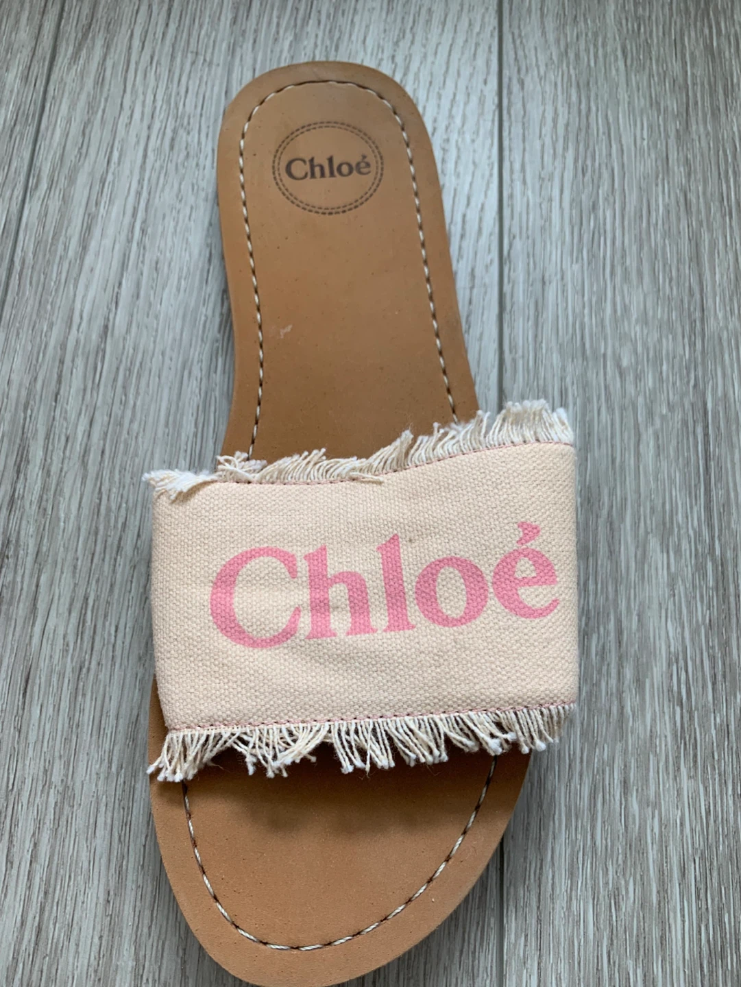 Chloé Woody Fringe Canvas Slides - Size 37 - photo 5