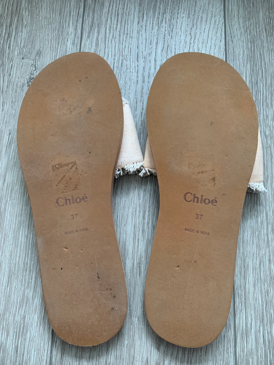Chloé Woody Fringe Canvas Slides - Size 37 - photo 2