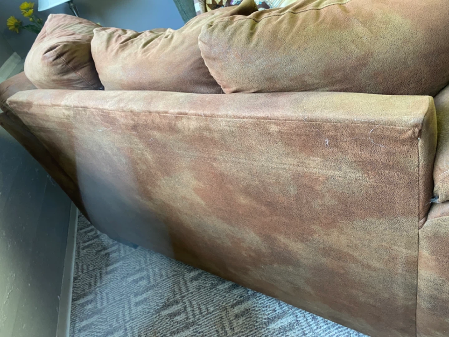 Brown Suede Loveseat - photo 5
