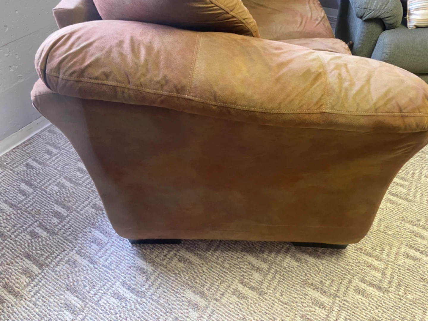 Brown Suede Loveseat - photo 4
