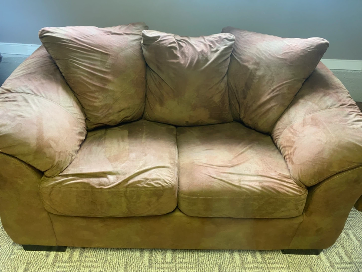 Brown Suede Loveseat - photo 2