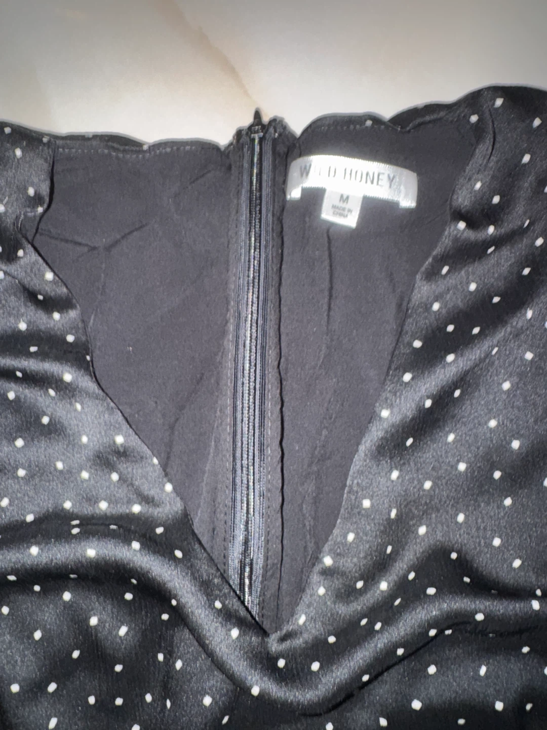 Wild Honey Black Polka Dot Midi Dress Size M - photo 2