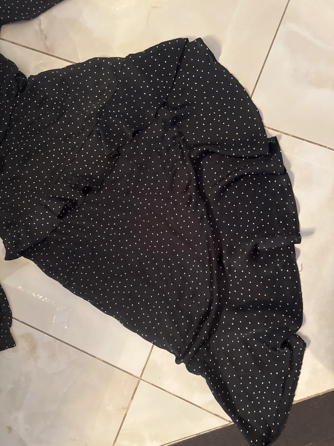 Wild Honey Black Polka Dot Midi Dress Size M - photo 5