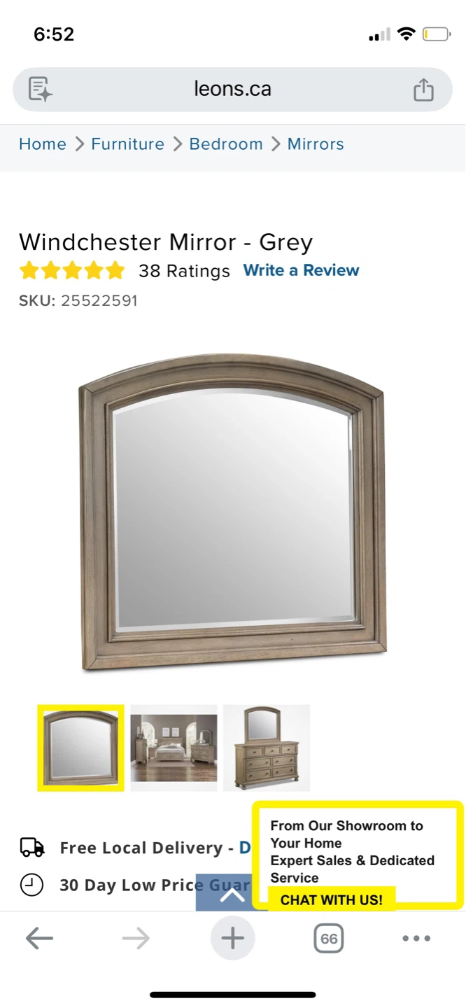 Leons Winchester Dresser and Mirror Set - Grey - photo 5