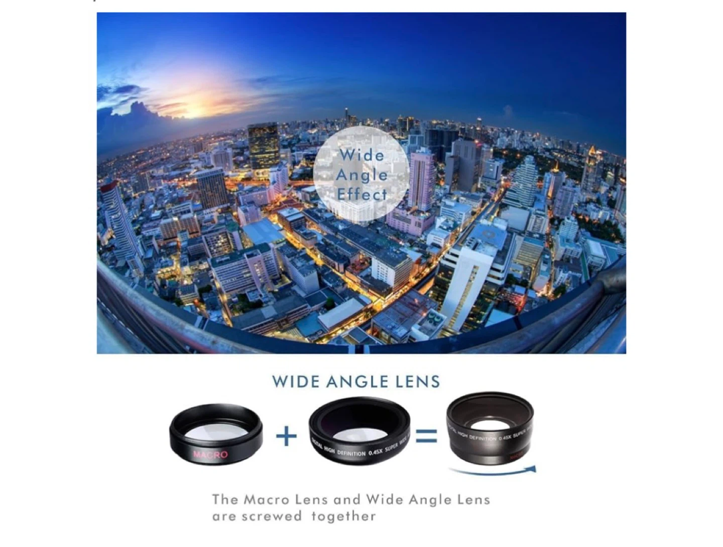 Clip on Phone Camera Lens Set - 0.63X Wide Angle & 15X Macro - photo 4