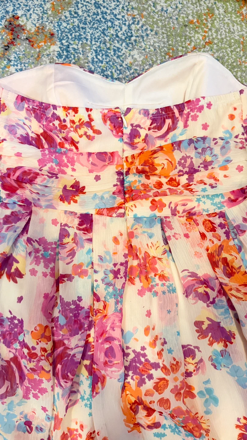 Strapless Floral Print Dress Size M - photo 4
