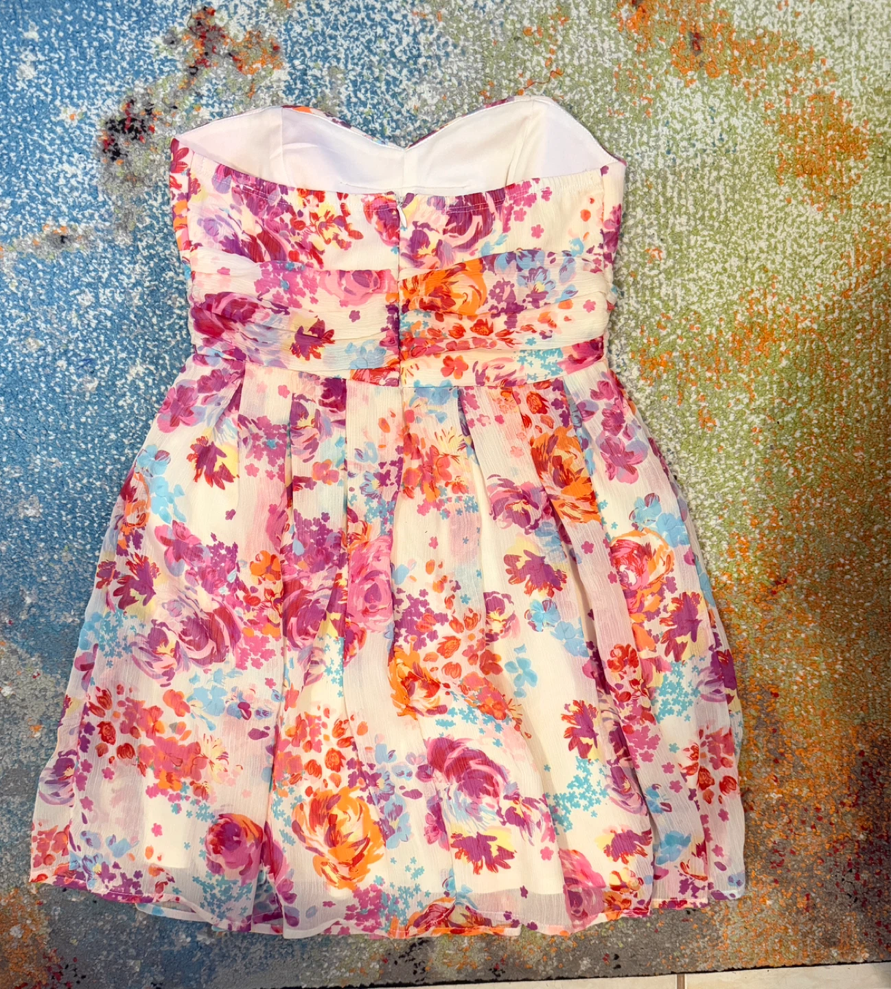 Strapless Floral Print Dress Size M - photo 3