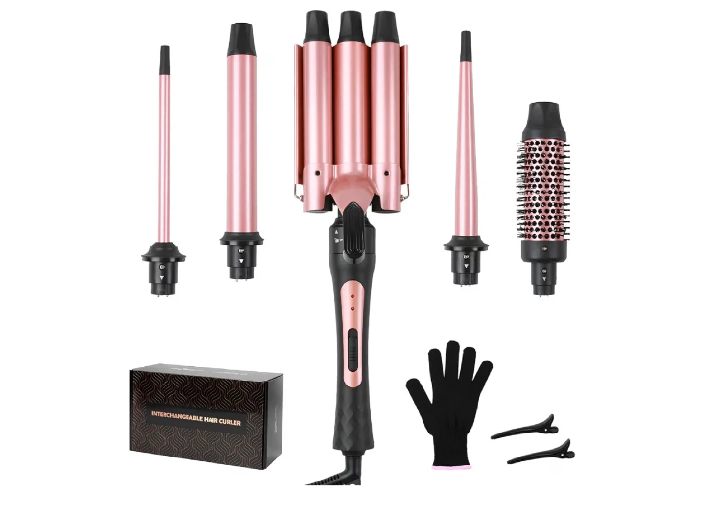 5-in-1 Interchangeable Curling Iron Set