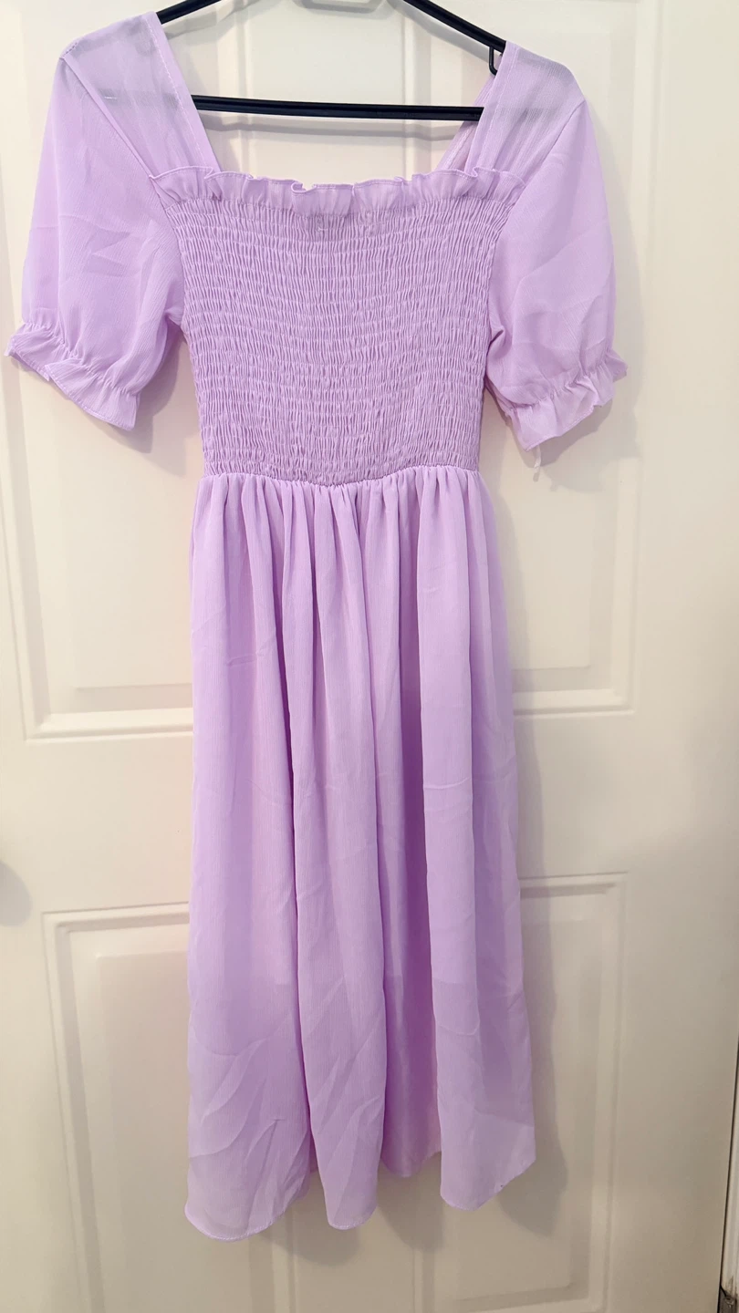 Lavender Smocked Midi Dress Size M - photo 2