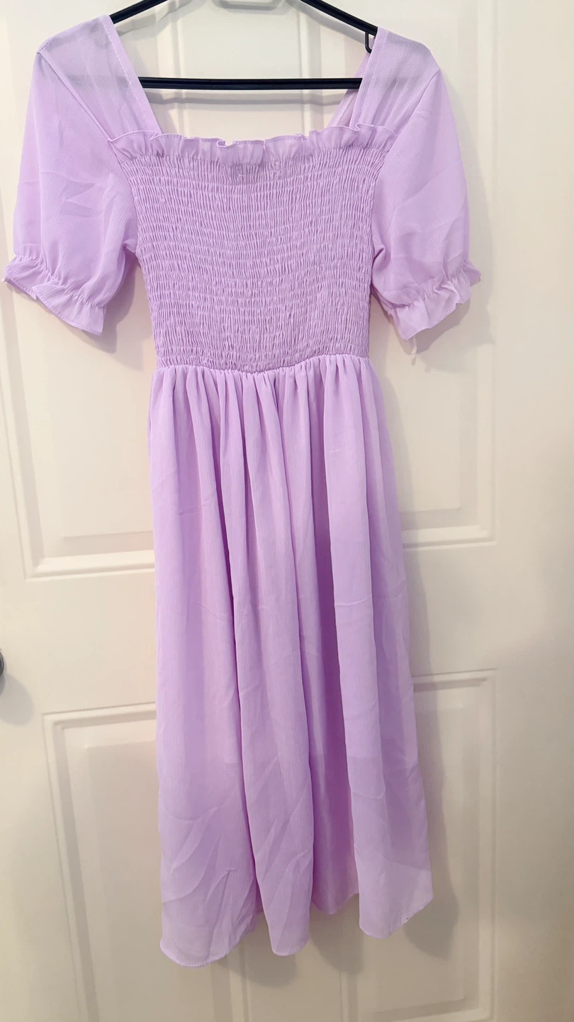 Lavender Smocked Midi Dress Size M