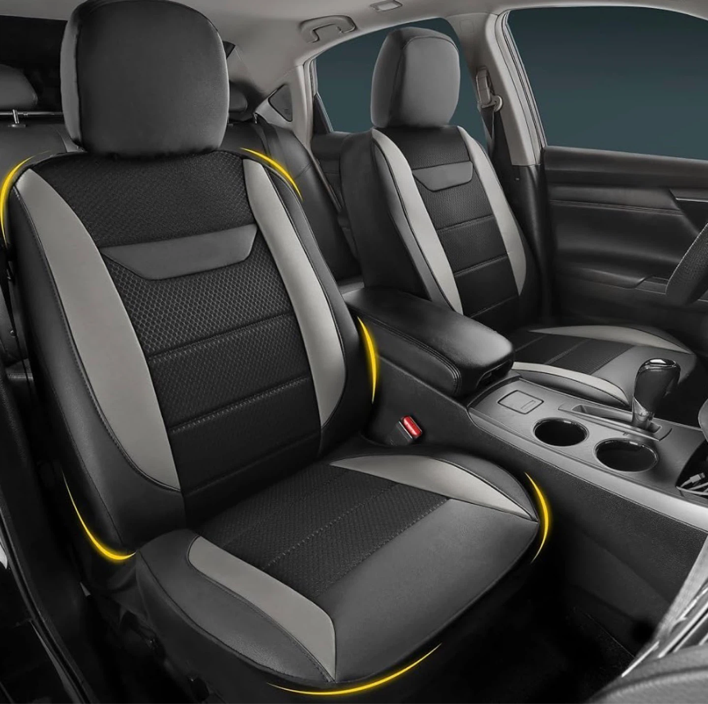 Universal Car Seat Cover - Breathable Mesh & Leather