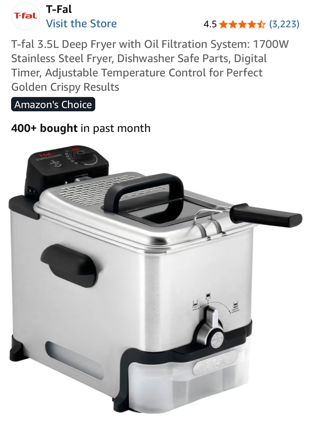 T-fal Ultimate EZ Clean Deep Fryer