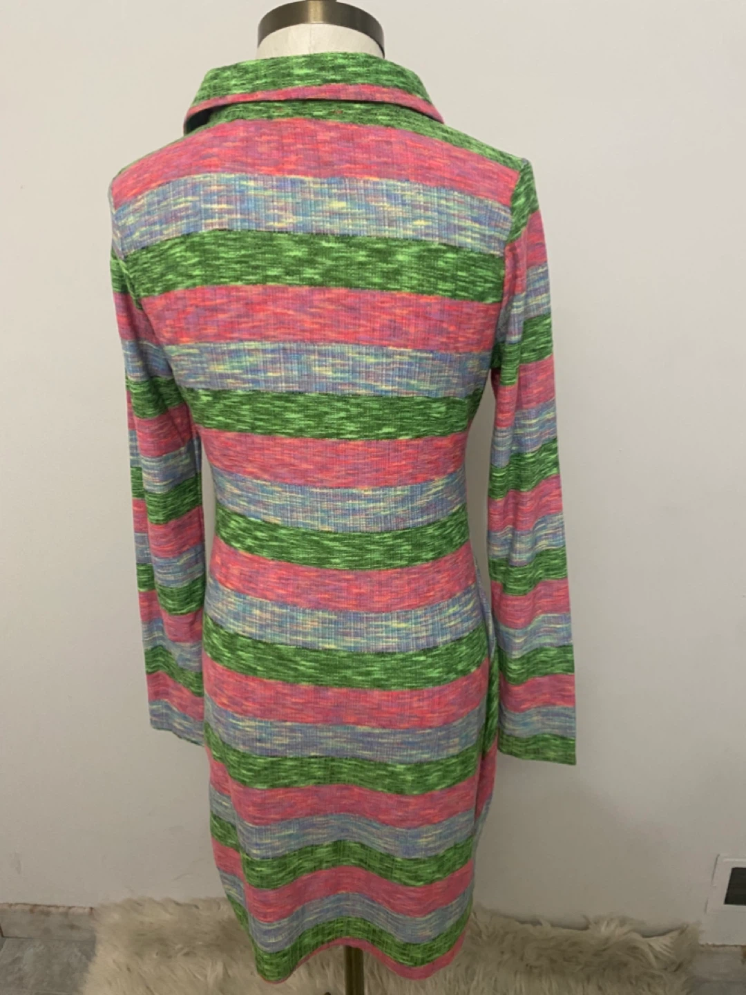 ZARA Pull On Striped Ruched Button-Up Shirt Dress Size L - photo 2