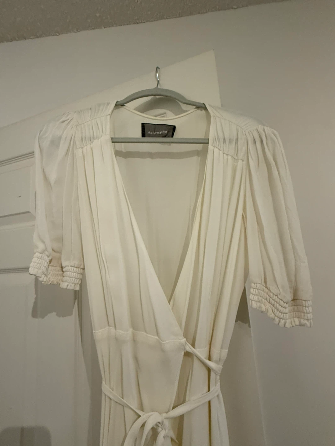 Romantic Reformation Maxi Wrap Dress with Puff Sleeves - photo 5