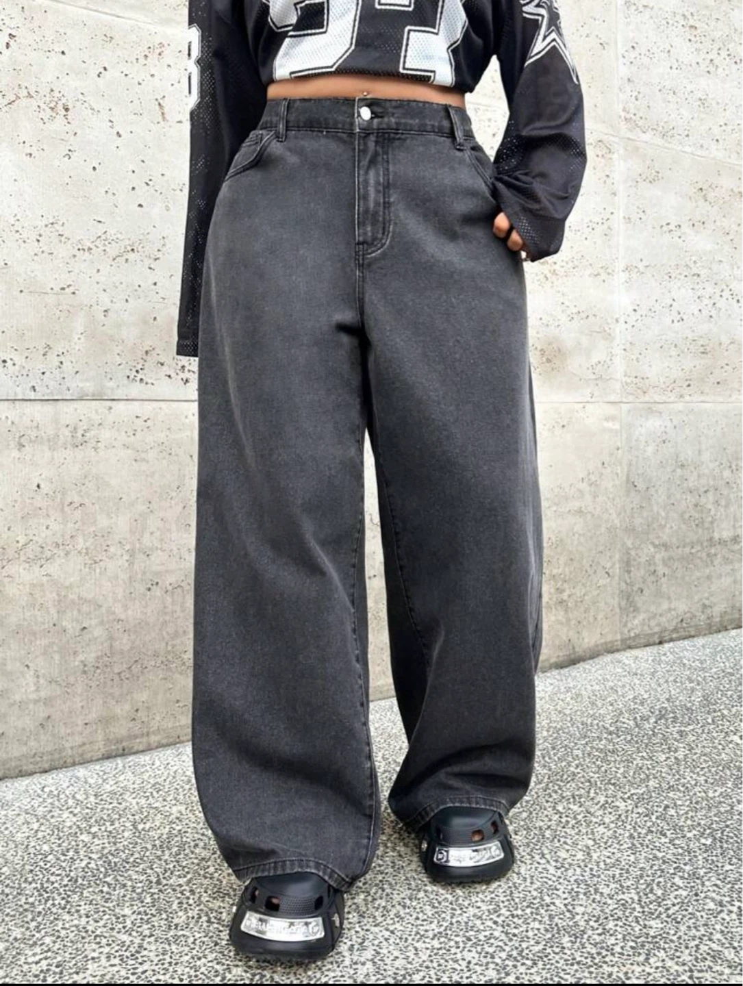 Plus Size Wide Leg Denim Jeans - photo 3