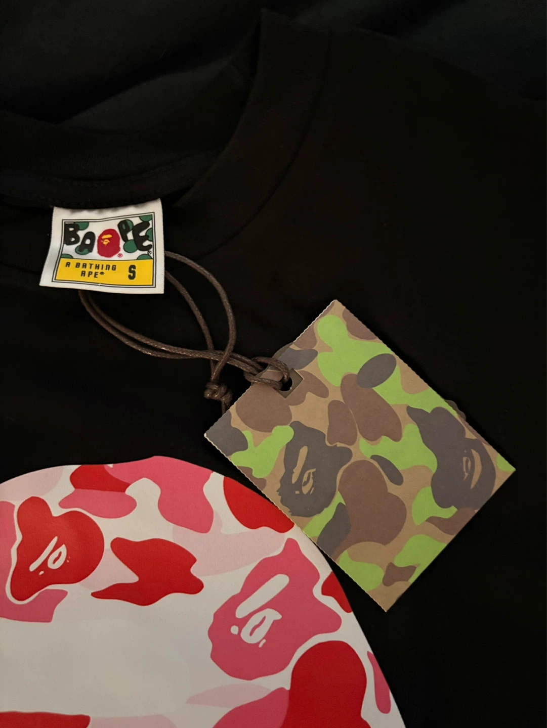 A Bathing Ape BAPE Camo Face Logo T-Shirt Black Size S - photo 2