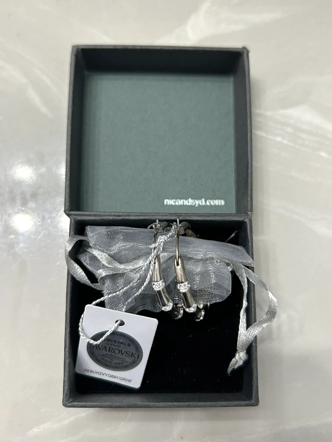Swarovski Crystal Bamboo Earrings - photo 2