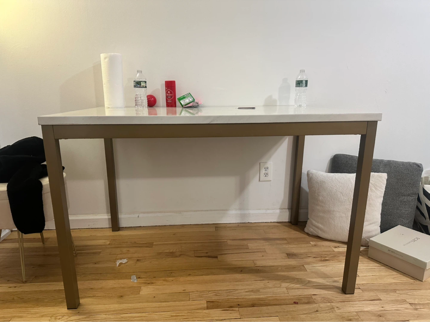 Marble Top Dining Table with Gold Frame - photo 2