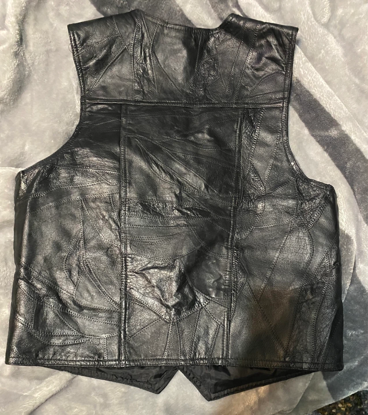 Genuine Leather Patchwork Vest - photo 2