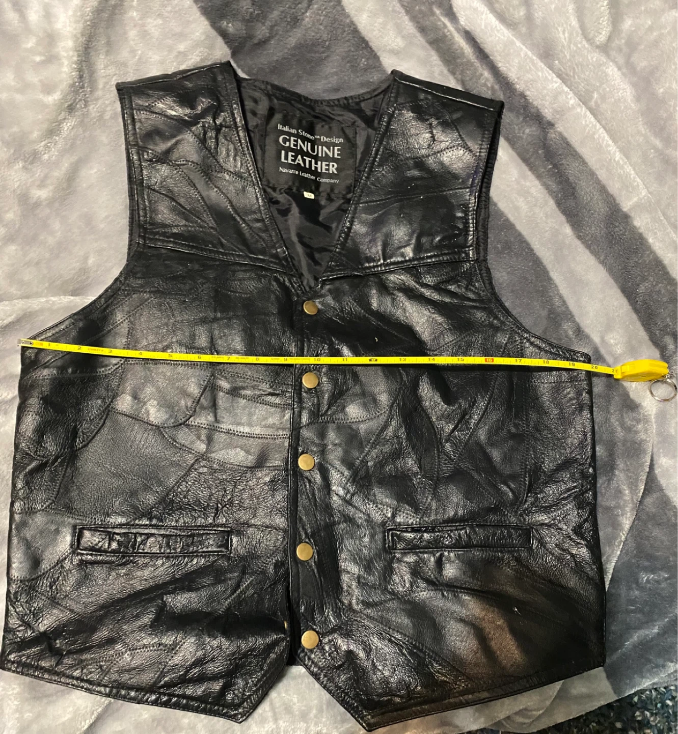 Genuine Leather Patchwork Vest - photo 3