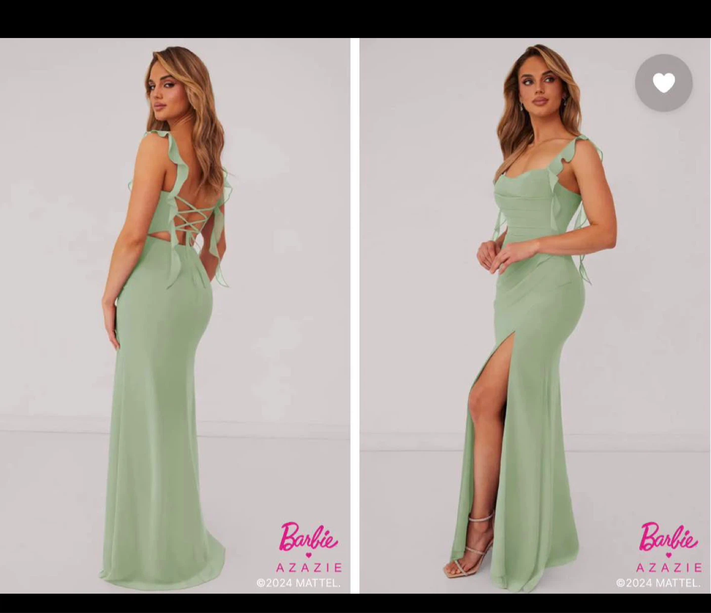 Sage Green Dress with Ruffle Straps - photo 4