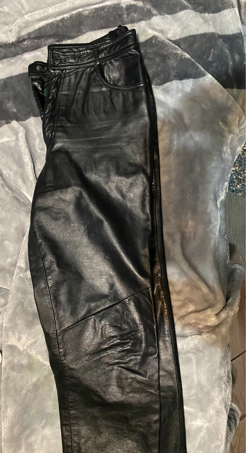 Danier Black Leather Pants - Size CAN 14