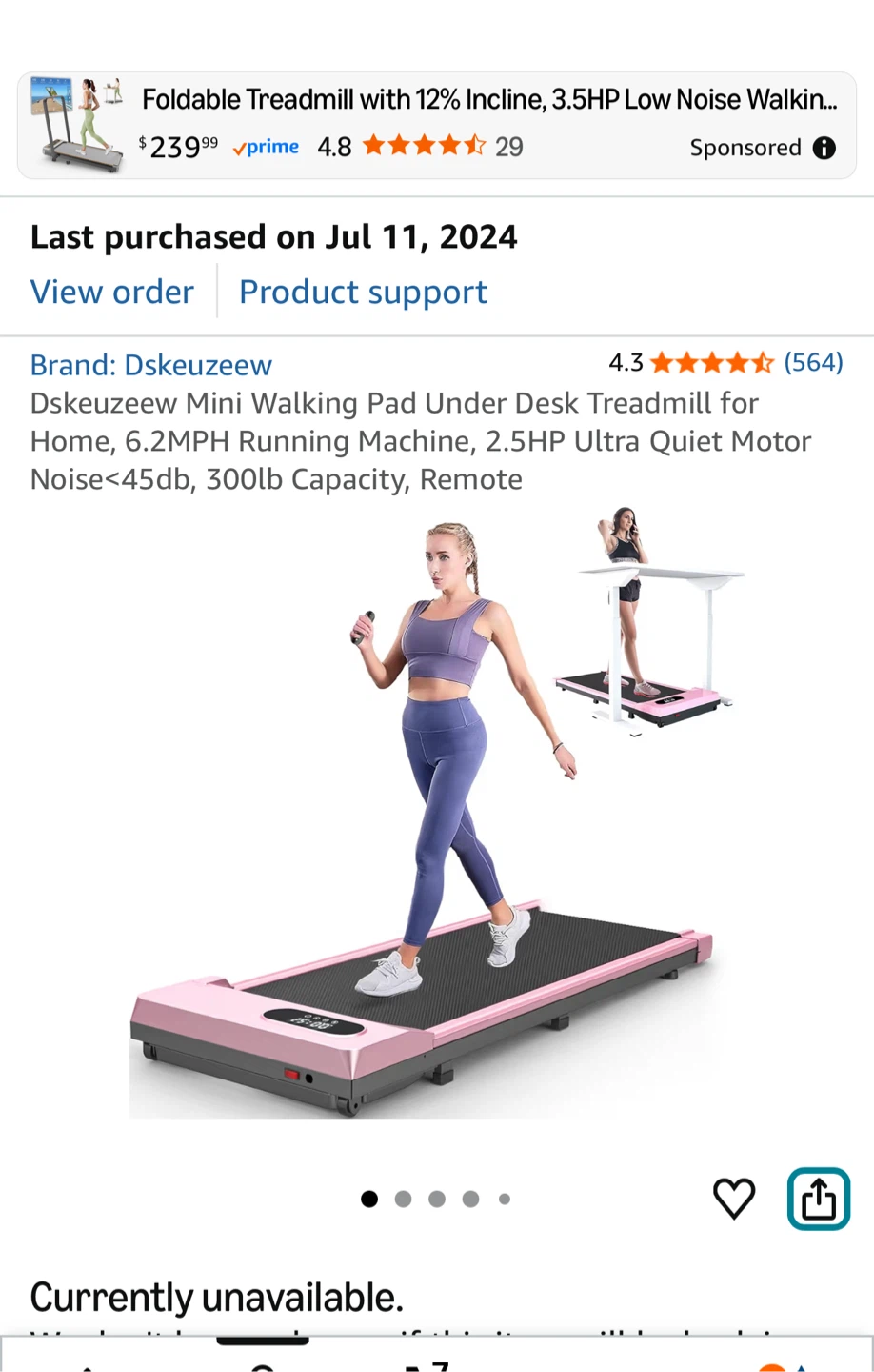 Dskeuzeew Mini Walking Pad – Pink - photo 2