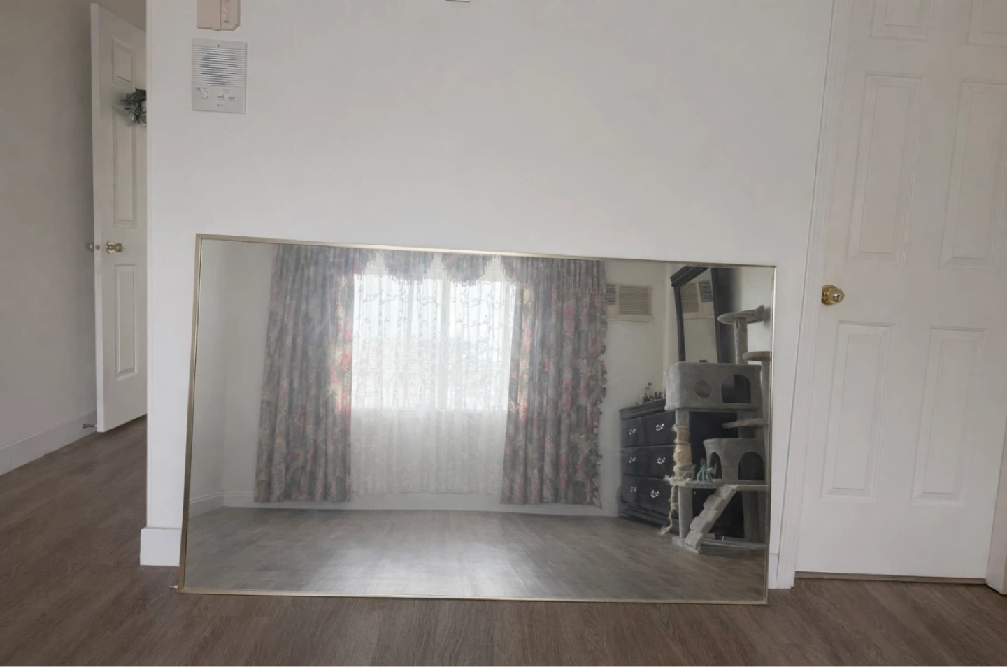 Large Rectangular Mirror with Gold Frame