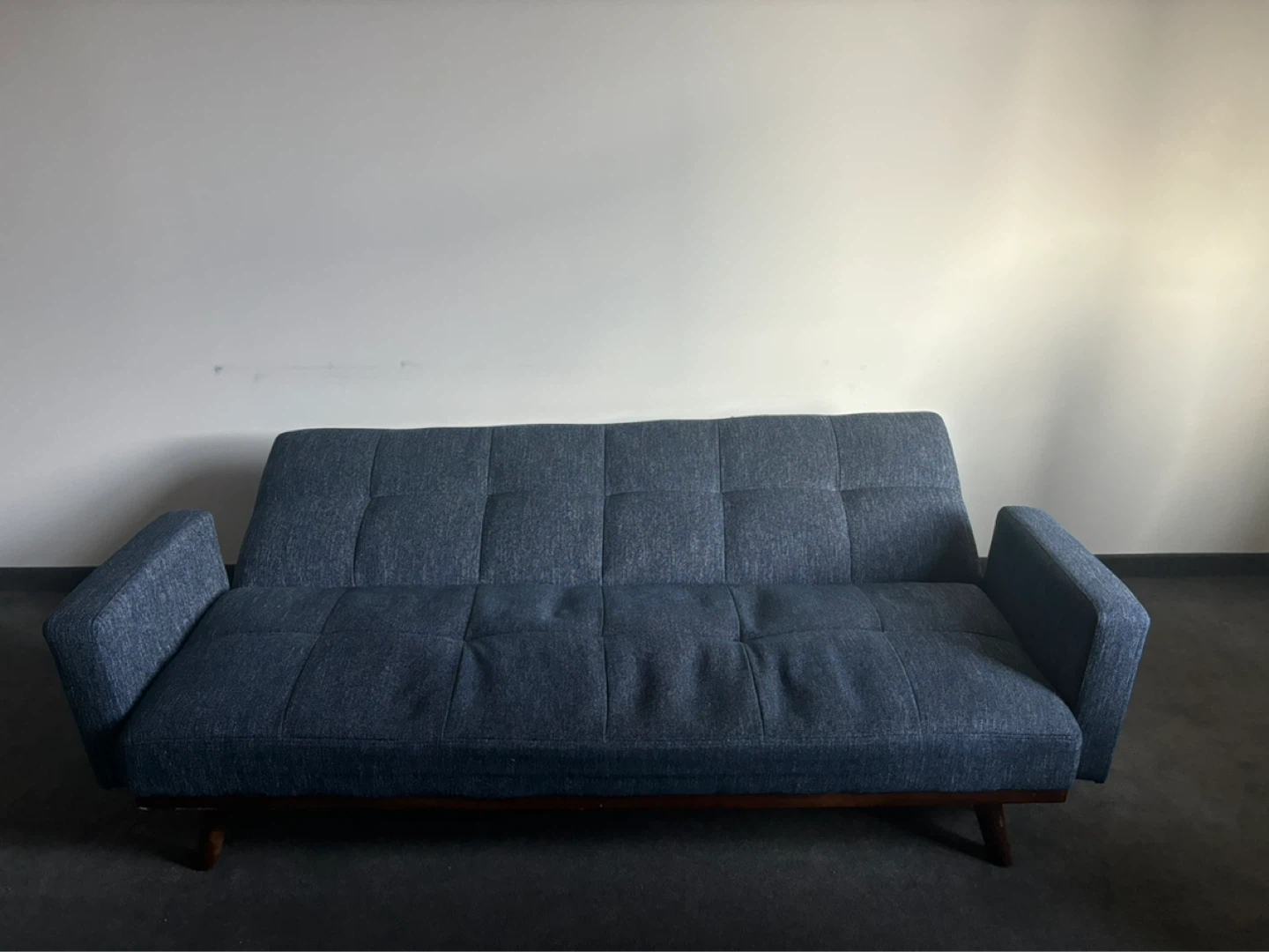 blue adjustable futon sofa bed - photo 4