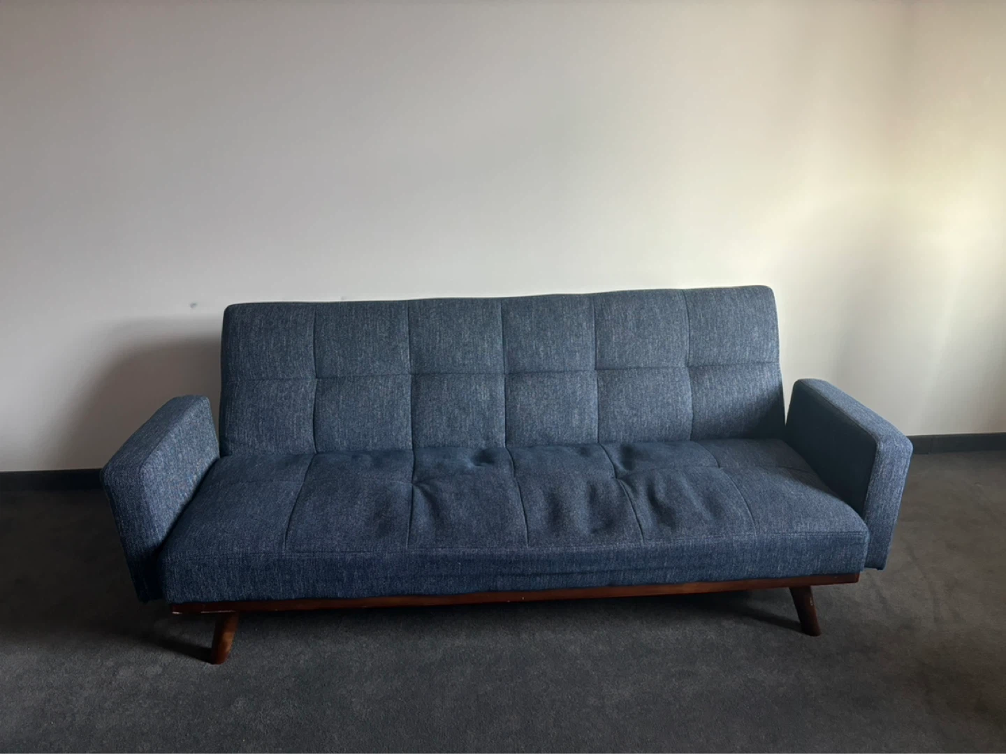 blue adjustable futon sofa bed
