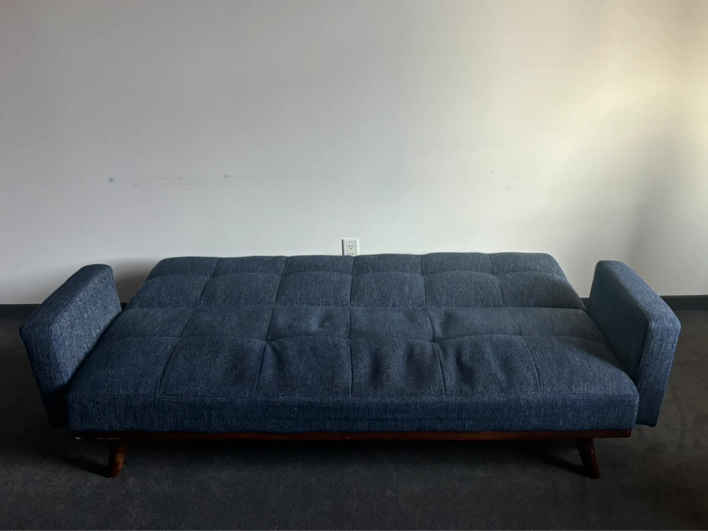 blue adjustable futon sofa bed - photo 2