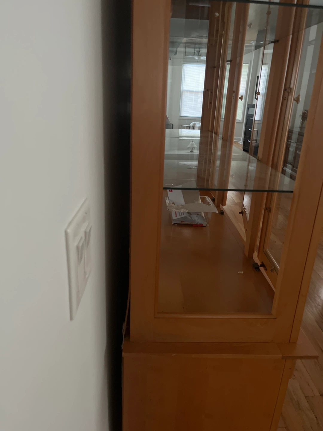 Wooden China Cabinet with Glass Doors and Drawers - photo 5