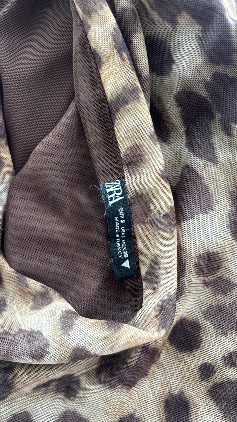 ZARA Leopard Print Ruched Tube Top - photo 3