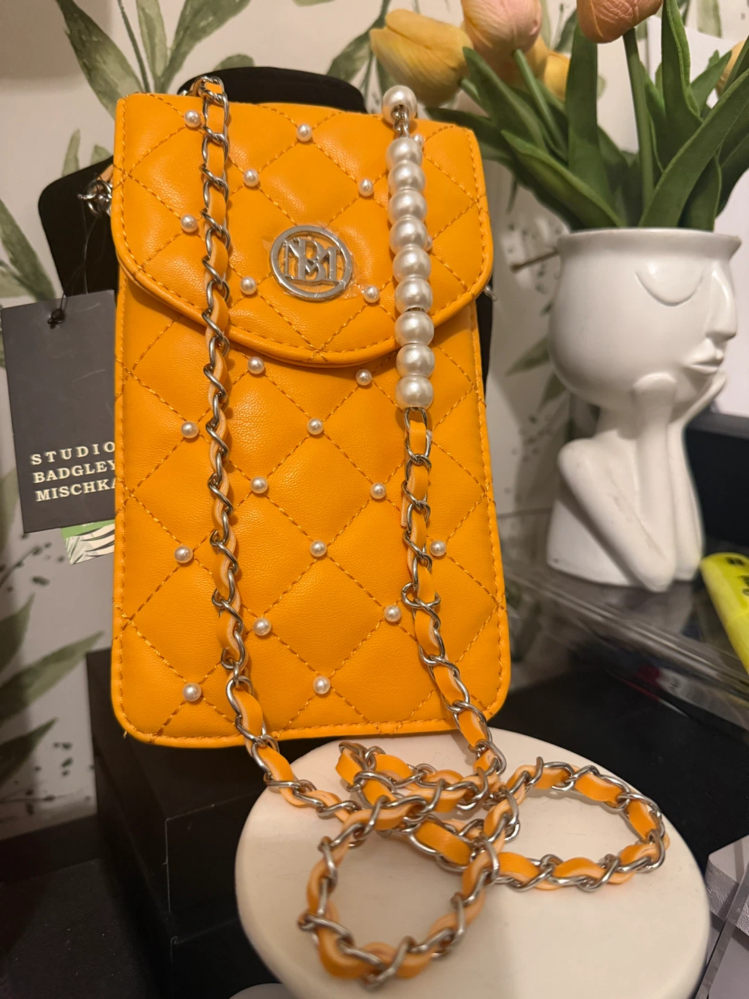 Badgely Mischka yellow ph bag