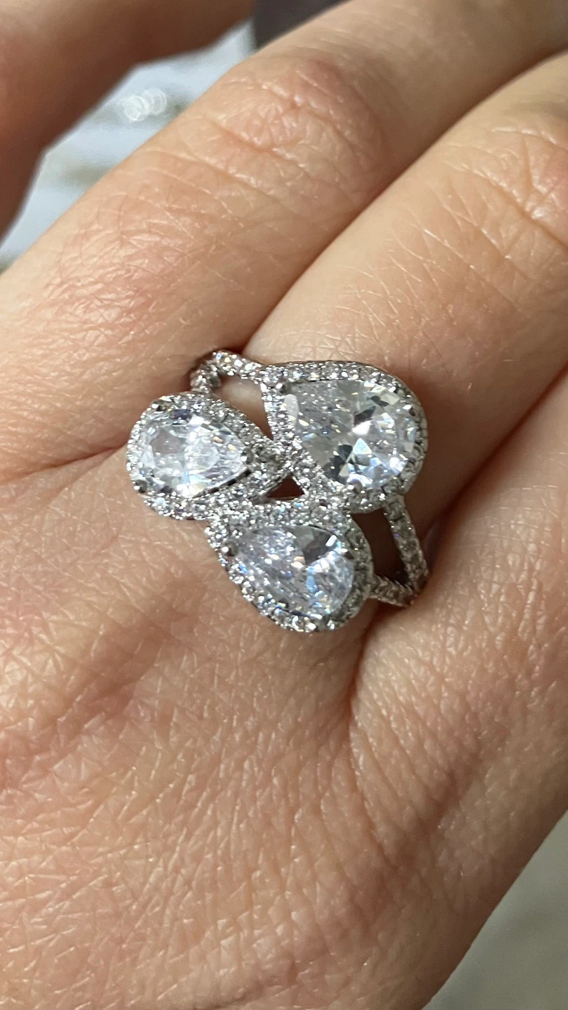 Sterling Silver S925 Ring with Zirconia Stones
