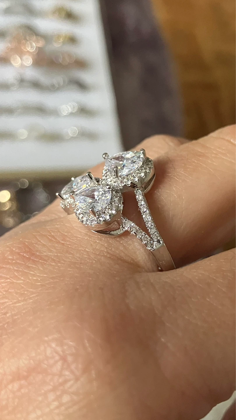 Sterling Silver S925 Ring with Zirconia Stones - photo 2