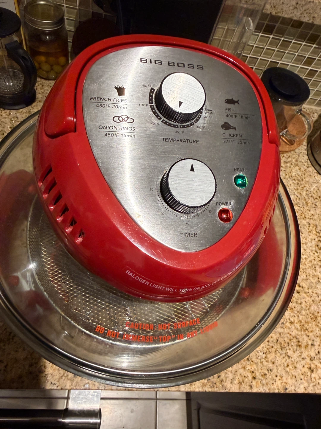 Big Boss Halogen Convection Oven Red