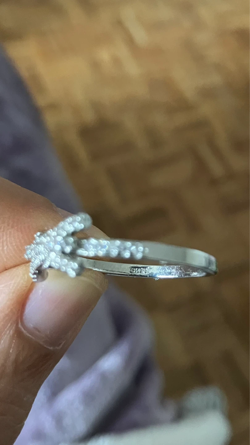 Sterling Silver Bow Ring with Stones - photo 4