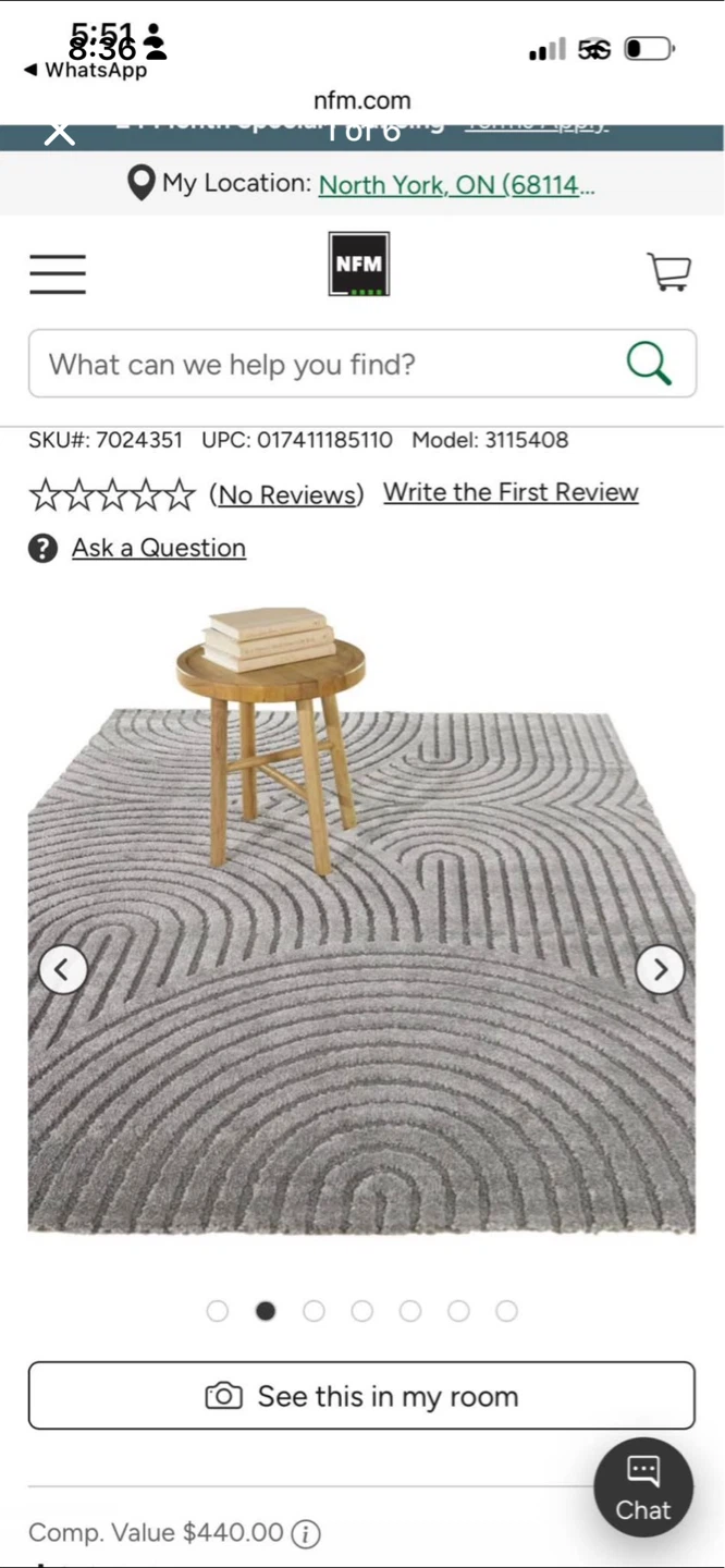 New Grey Geometric Arch Area Rug