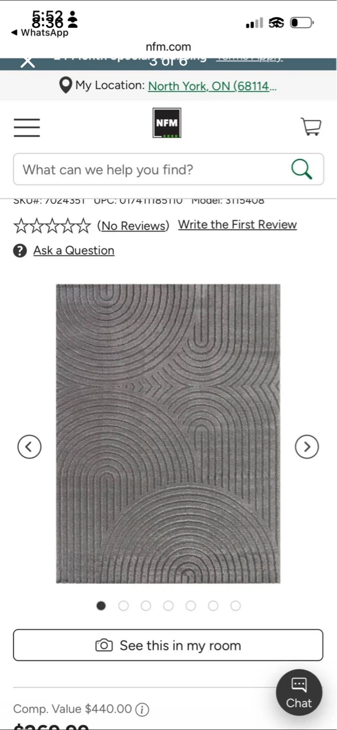 New Grey Geometric Arch Area Rug - photo 3
