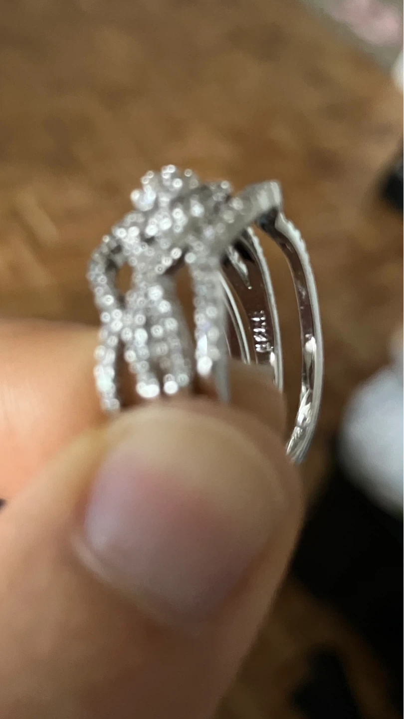 3-pc sterling silver CZ ring set - photo 3