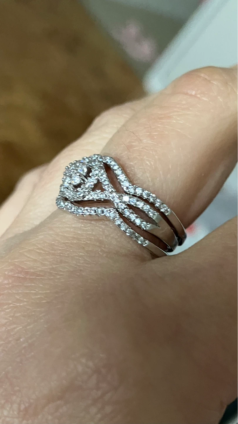 3-pc sterling silver CZ ring set - photo 2