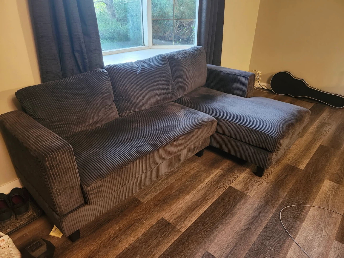 Dark blue/Grey Sectional Sofa with Chaise - photo 2