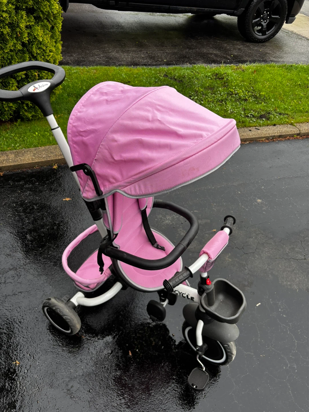 Pink 3-in-1 Tricycle with Parent Handle