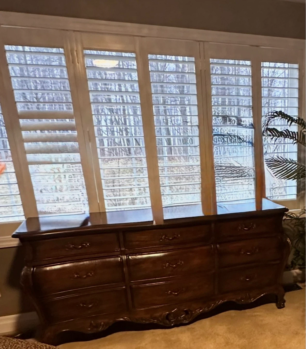 Sleigh Bed Frame with Matching Dresser and  2 nightstands - photo 2