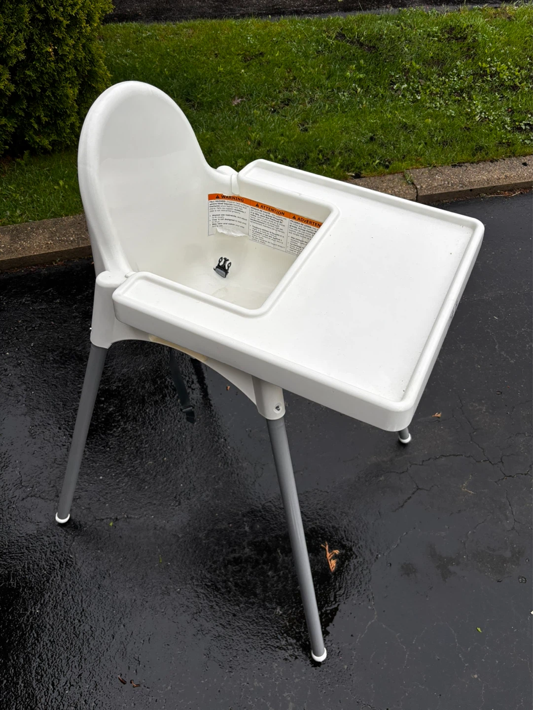 IKEA White Plastic High Chair with Tray - photo 2