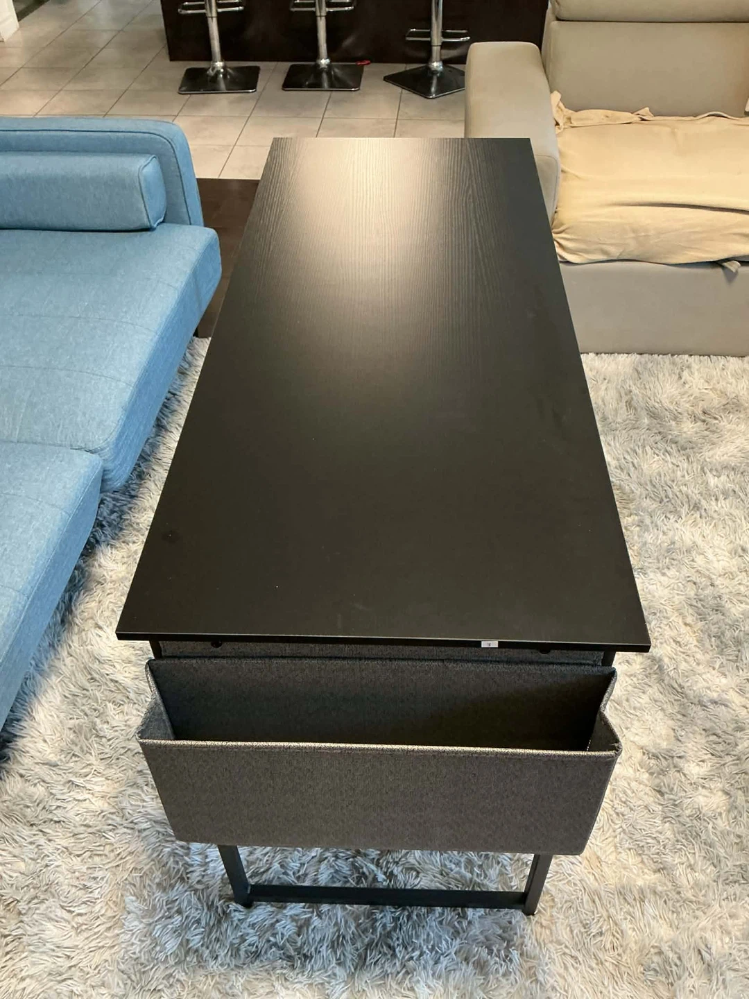 Black Writing Desk with Side Organizer - photo 4