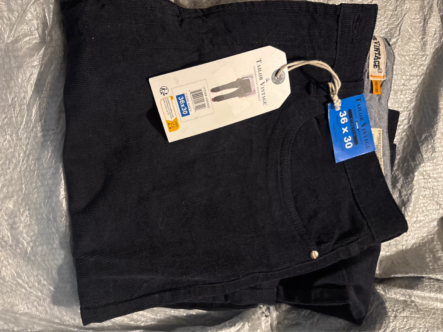 Tailor Vintage Dark Navy Corduroy Pants 36x30