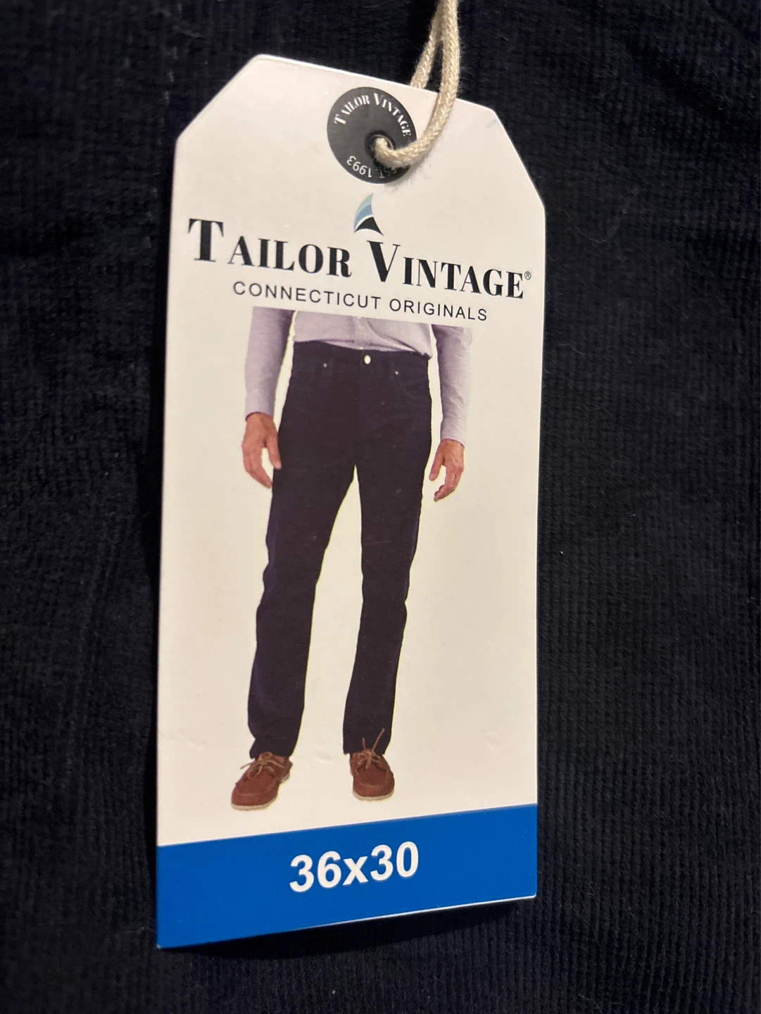 Tailor Vintage Dark Navy Corduroy Pants 36x30 - photo 3